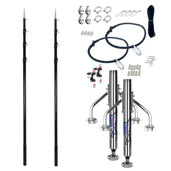 Reelax Reef with 5.5m Telescopic 3K Carbon Poles & S/Steel Rigging Kit