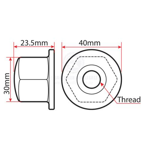 Steering Wheel - Dome Nut - S/S Small
