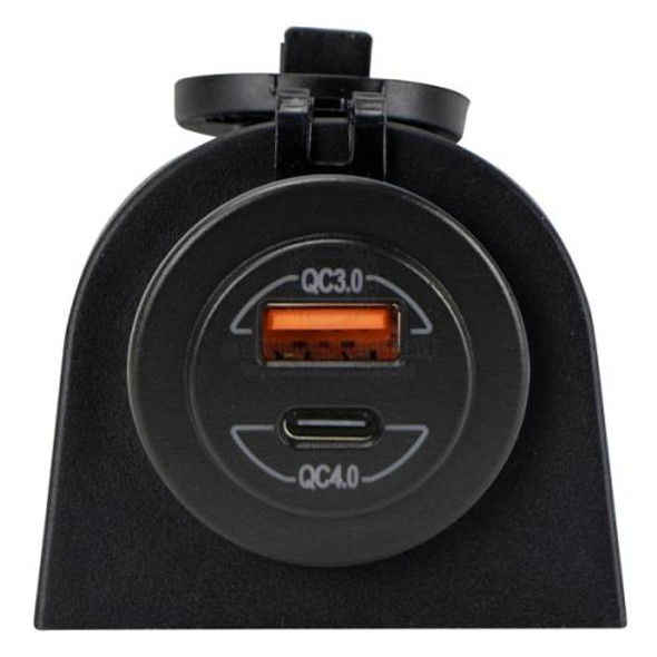 Relaxn Socket - Single Surface Mount - Dual USB-A/USB-C Charger