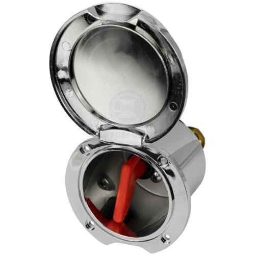 Battery Isolator Switch 2 Position Key Chrome ABS Recessed Box & Lid