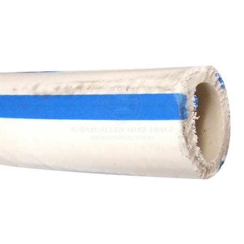 Hose - PVC Washdown White / Blue Stripe - 20m Roll