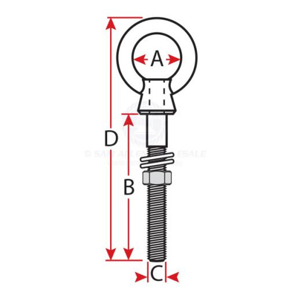 Eye Bolts - Collared - Stainless Steel - 316G