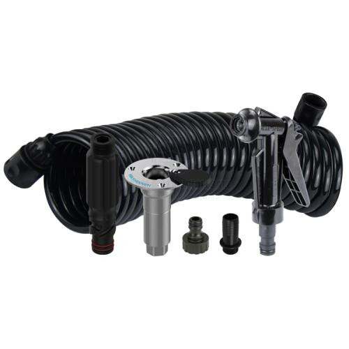 Deck Wash Hose & Straight Flush Link Kit BSP Black Suit 3/4 ID Flex Hose