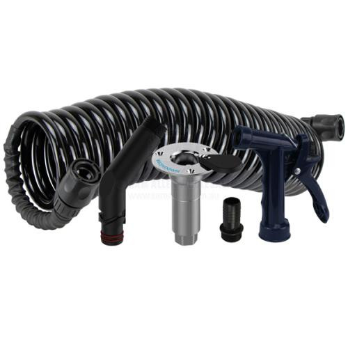 Deck Wash Hose & Angled Flush Link Kit BSP Black Suit 1/2 ID Flex Hose