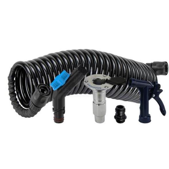 Deck Wash Hose & Valved Flush Link Kit BSP Black Suit 12mm DMfit QC