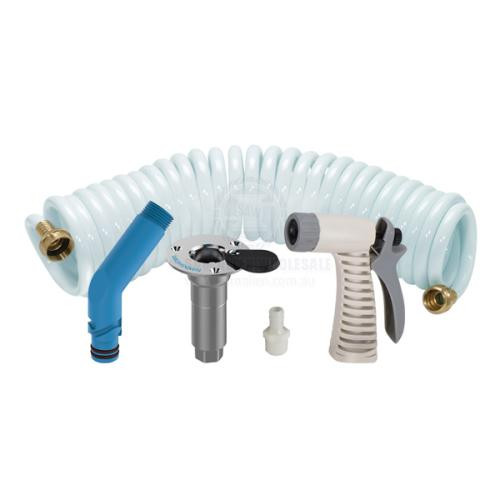 Deck Wash Hose & Angled Flush Link Kit GHT White Suit 1/2 ID Flex Hose