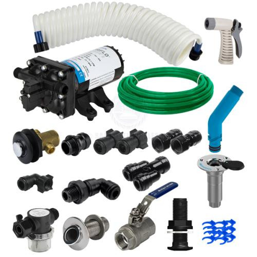 Deck Wash Kit 15.1L/M Blaster, Hose, Flush Link, Timer, Pickup 15mm Quick Connect