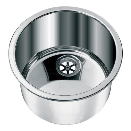 Sink 304G SS Cylindrical 260mm diam x 195mm Deep