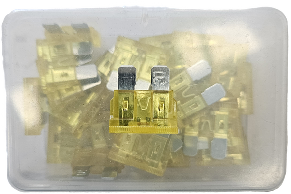 20A Blade LED Fuse Yellow – 30 Pack