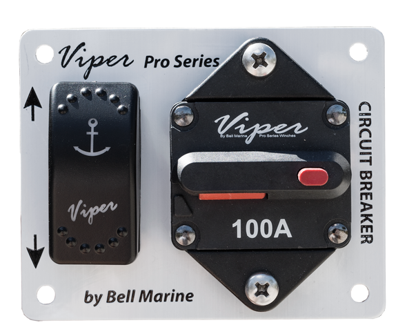 Combo LED Up/Down Momentary Switch & 100A Circuit Breaker Plus Alloy Face Place