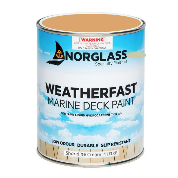 Norglass Weatherfast Deck Paint in Shoreline Cream 1 Litre Norglass Weatherfast Deck Paint in Shoreline Cream 1 Litre