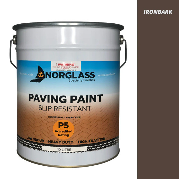 Norglass Paving Paint Slip Resistant Iron Bark 10 Litre