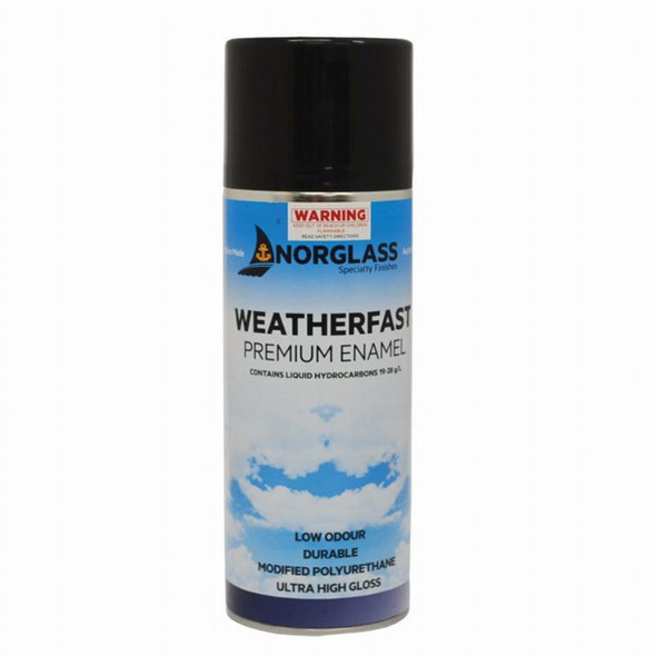 Norglass Weatherfast Gloss in Black SprayCan 300g