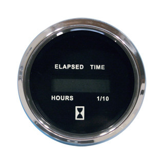 Faria Chesapeake Black 2" Digital Hour Meter Gauge 10000hrs