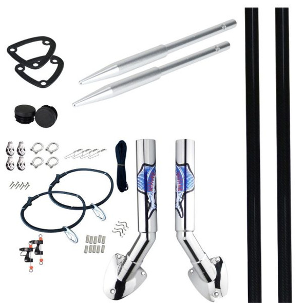 Reelax Side Mount with 4.5m Black Fibreglass Outrigger Poles