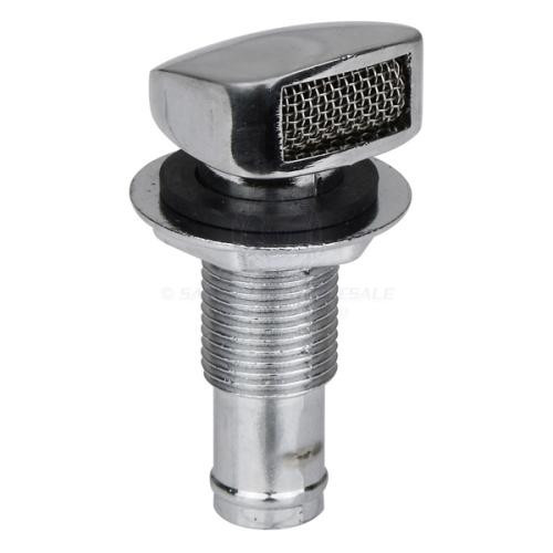 Chrome Plated Streamline Straight Fuel Breather - Clearance