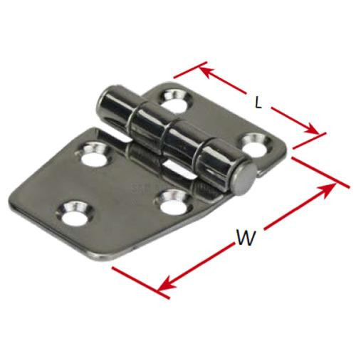 Hinge 304G Stamped S/Steel Strap 53 x 40mm Uneven Split - Pair - Clearance