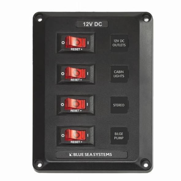 Blue Sea Blue Sea 4 Position, Below Deck Circuit Breaker Panel