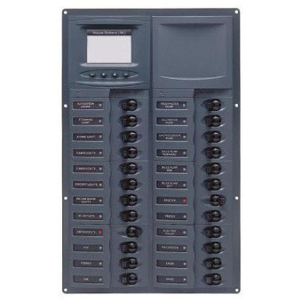 BEP 24 Circuit Breaker DC Panel - Vertical With 24V Analog Voltmeter & Ammeter