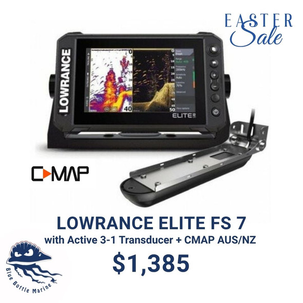 Lowrance ELITE FS 7 with C-MAP AUS Inbuilt - Active 3-1 Transducer - Easter Special