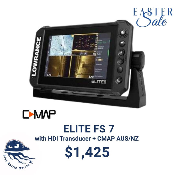 Lowrance ELITE FS 7 with C-MAP AUS Inbuilt - HDI Transducer - Easter Special