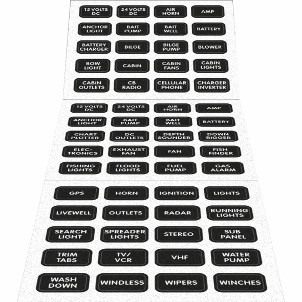 Blue Sea Black 60 Label Set