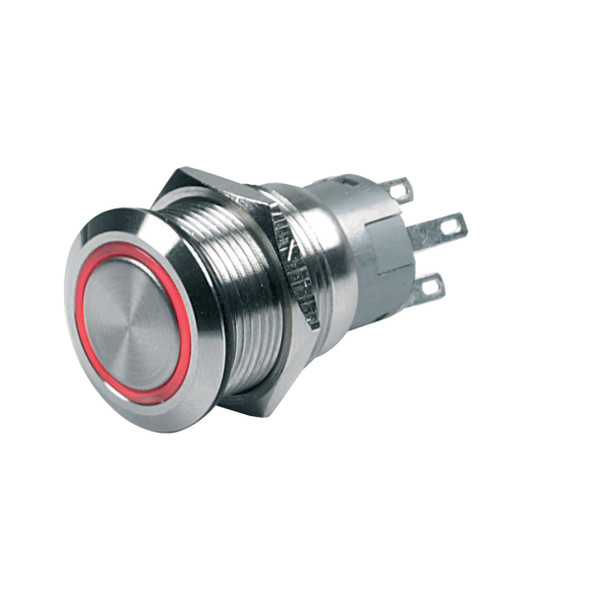 C-Zone Stainless Steel Push Button Switch - Red