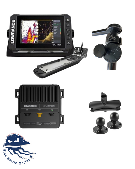 Lowrance ActiveTarget 2 XL + Elite FS 12 + 1600mm Black Pole + Ram Mounts Bundle