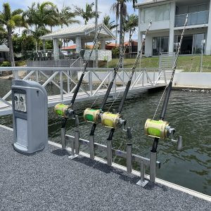 Reelax Stainless Steel 6 Way Heavy Tackle Rod Rack Pontoon Mount - 1155mm