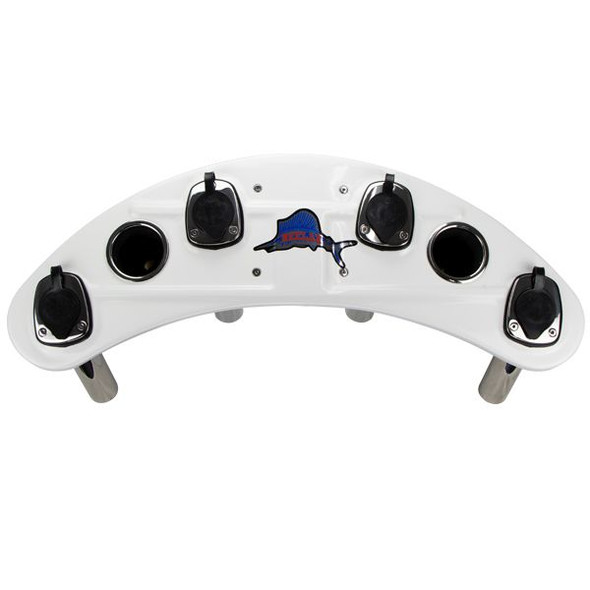 Reelax Light Tackle Station White Rocket Launcher with Slimy Tubes and Stainless-Steel Pedestal