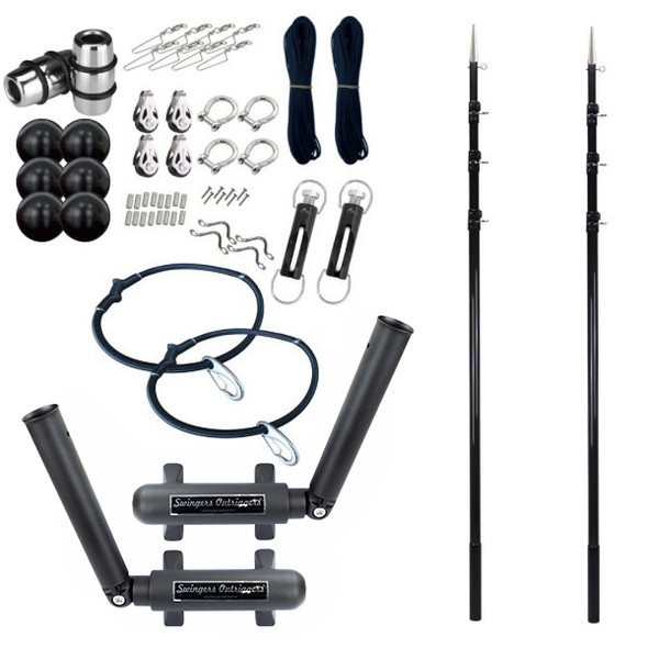 Reelax Swingers Black Edition Outriggers Grander Series 4.5m Telescopic 3K Carbon Poles & Rigging Complete Kit
