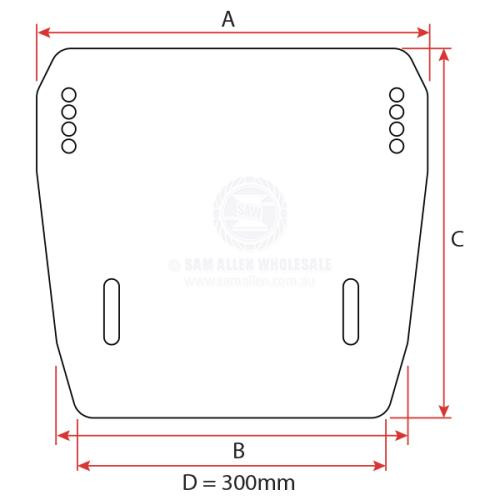Transom Board Pre-Drilled - Black