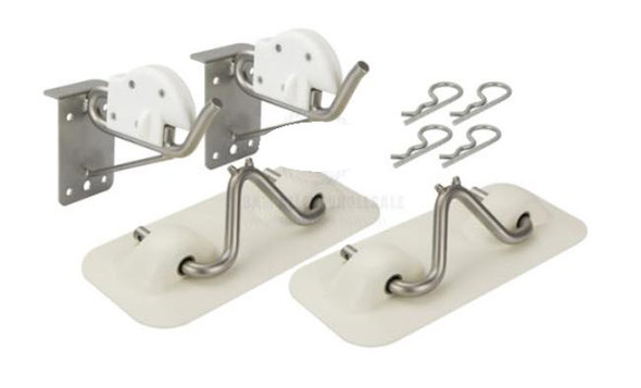 Inflatable Dinghy Snap Davit Kit Edgemount - Suits PVC White
