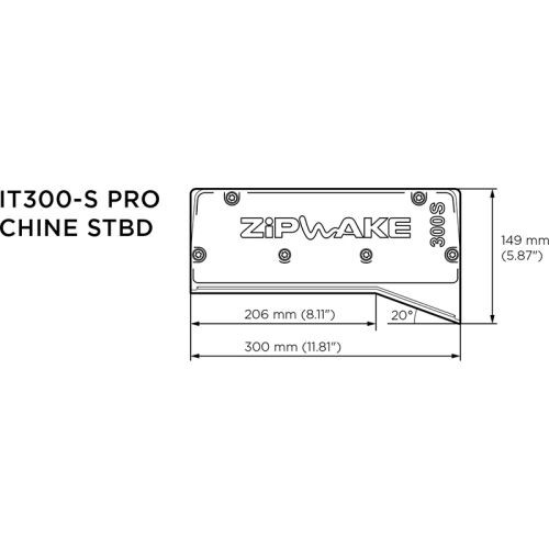 ZipWake IT300-S PRO Chine Interceptor Starboard 300S PRO With Cable 3m Cable & Cable Cover