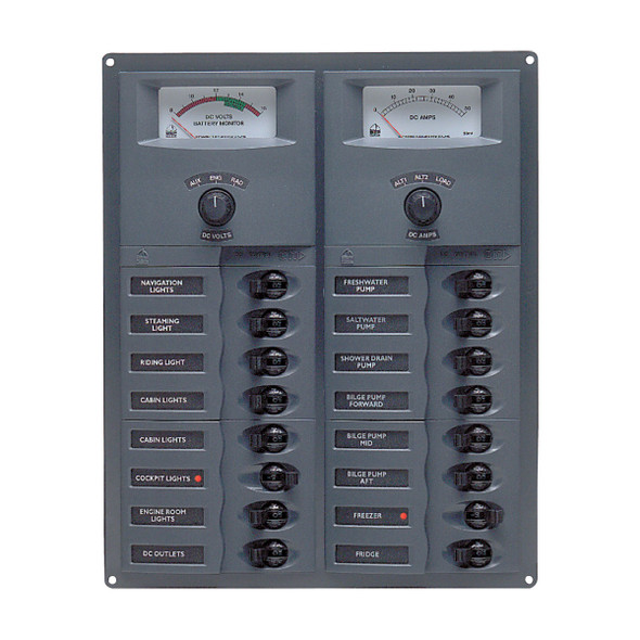 BEP 'Contour' Circuit Breaker Panels - With Analogue Meters - 16 Circuit