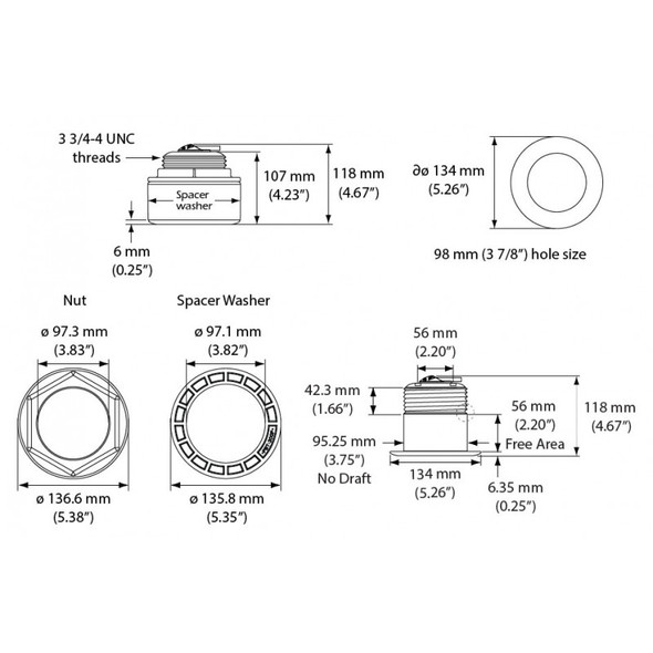 Airmar SS164 0 Degrees Tilted Element 50/200kHz - Mix and Match 1kW Transducer, DT