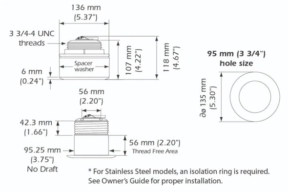 Airmar SS164 12 Degrees Tilted Element 50/200kHz - Mix and Match 1kW Transducer, DT