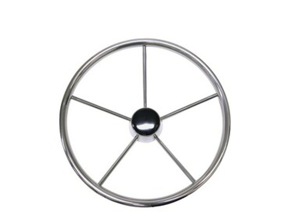 Steering Wheel - Five Spoke Stainless Steel Dia.: 387mm / 15.2Inch X: 104mm Y: 7