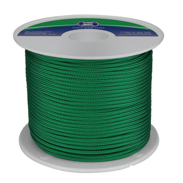 6mm x 200Mtr Polyester Double Braid Rope Green (Reel)