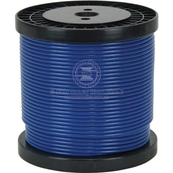5-7mm x 1000Mtr 6 x 19FC PVC Blue Coated Galvanised Wire - Grade G1570