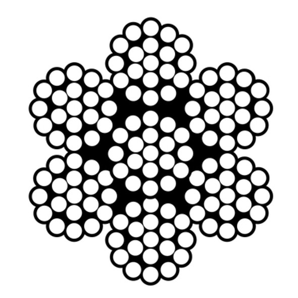 6mm x 1000Mtr 7 x 19 Construction Galvanised Wire - Grade G2070