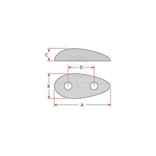 Anodes - Zinc Tear Drop Bolt-On Block