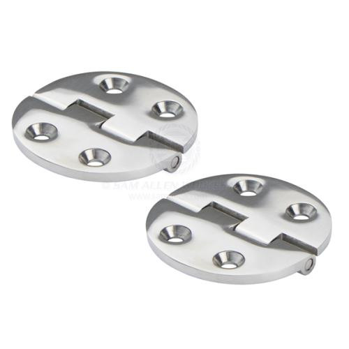 Hinge 316G Cast S/Steel Recessed Pin Round 65mm Even Split - Pair