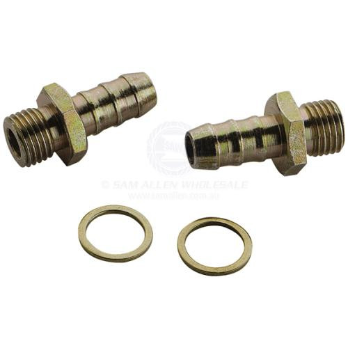 Hose Tails CAD Plated Elbow Suit 37280 Filter & 8mm ID Hose - Pair