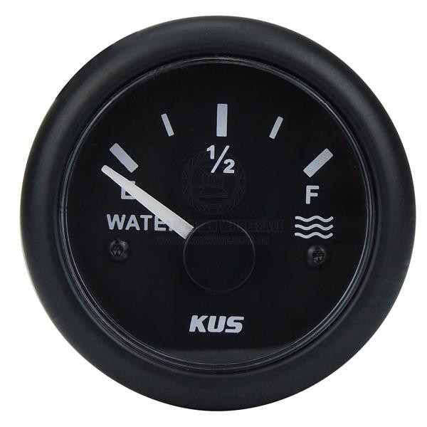 Gauge Water Level 52mm Black 0-190 OHM 12/24v