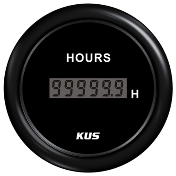 Gauge Hour Black 12/24 52mm