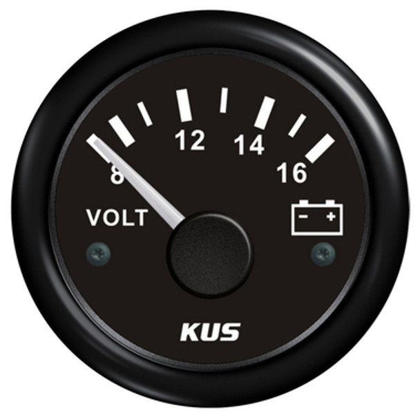 24V Black Voltmeter 18-32V 52mm