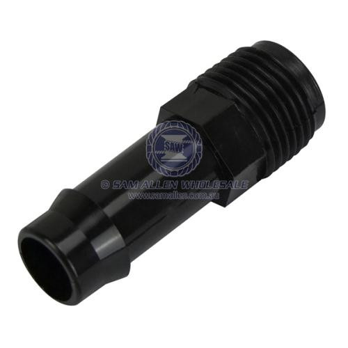 Hose Tail Black Nylon Straight