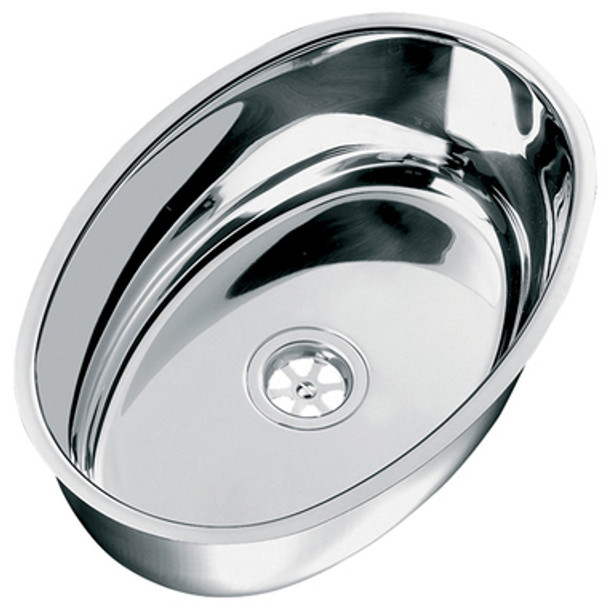 Oval Stainless Steel Sink 356 x 240 x 130