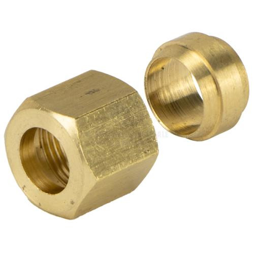 Hydraulic Hose Compression Nut & Olive Brass 3/8